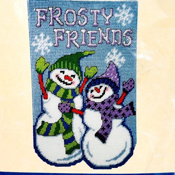 Craftways January Banner Frosty Friends Plastic Canvas Kit 12" X 18" (2013) - Picture 2 of 4